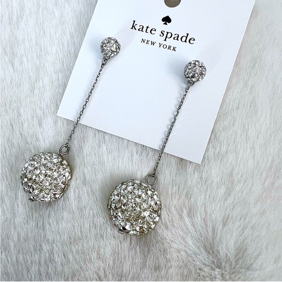Kate Spade Silver Razzle Dazzle Linear Drop Earrings - Picture 2 of 5